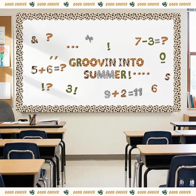 221 Pcs Wild Animal Bulletin Board Letters, Round Alphabet Number Punctuation Symbol Combo Letter Cutouts, Jungle Classroom Decor for School Classroom Chalkboard Poster Bulletin Board Wall