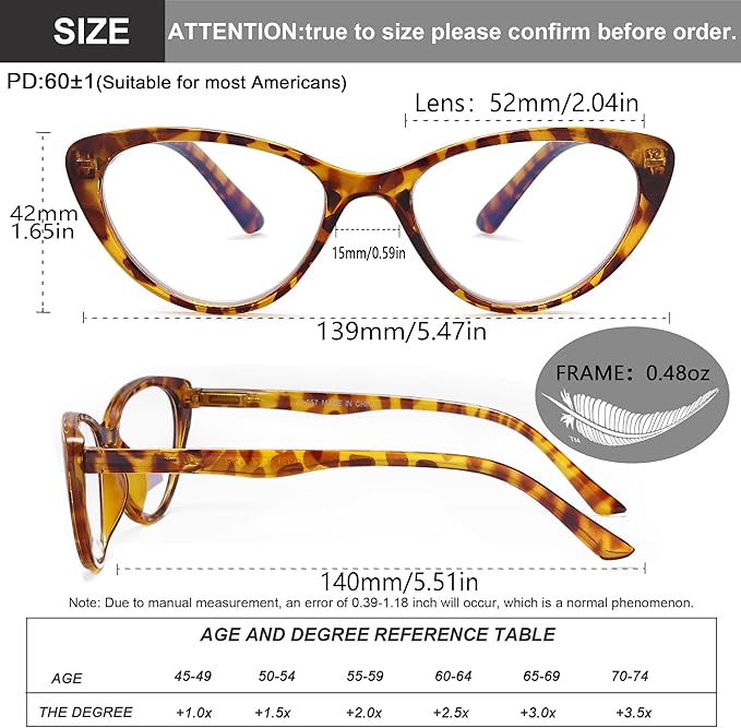 EYEURL 4-Pack Cat Eye Reading Glasses for Women Blue Light Blocking Fashion Computer Glasses Anti-Glare Cat Eye Readers For Women,2.0