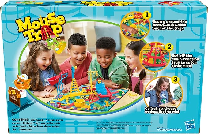 Hasbro Gaming Mouse Trap Board Game for Kids Ages 6 and Up, Classic Game for 2-4 Players, with Easier Set-Up Than Previous Versions
