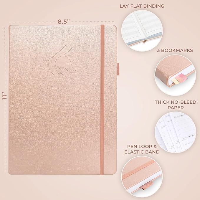 Clever Fox Planner PRO Schedule Dated (Jan 2026–Jan 2027) – Weekly & Monthly Life Planner with Time Slots, Appointment Book and Daily Organizer to Increase Productivity, A4 Hardcover – Rose Gold