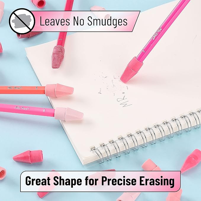 Mr. Pen- Pencil Erasers Toppers, 120 Pack, Pink Shades, Erasers for Pencils, Pencil Top Erasers, Pencil Eraser