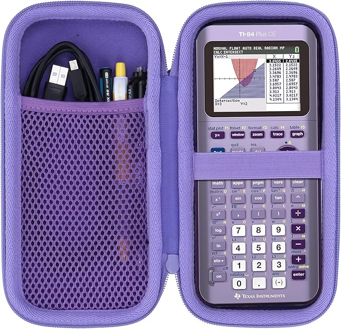 Lebakort Hard Case Compatible with Texas Instruments TI-84 Plus CE/TI-84 Plus/TI-84 Evo/TI-Nspire CX II CAS/TI-Nspire CX II/TI-83 Plus/TI-89/TI-85/TI-86 Color Graphing Calculator (Iris Purple Case)
