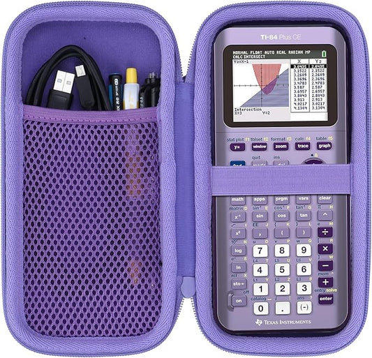 Lebakort Hard Case Compatible with Texas Instruments TI-84 Plus CE/TI-84 Plus/TI-84 Evo/TI-Nspire CX II CAS/TI-Nspire CX II/TI-83 Plus/TI-89/TI-85/TI-86 Color Graphing Calculator (Iris Purple Case)