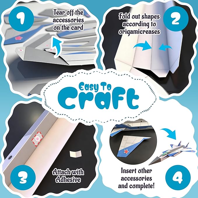 3D Paper Building Model, DIY Origami Kit for Kids Ages 8-12, Includes 8 Pre-cut, Easy-to-Assemble Weapon 3D Paper Building Models, Origami Kit for Kids Ages 8-12
