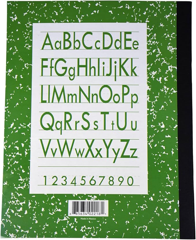 School Smart Skip-A-Line Ruled Composition Book, Grade 1, Green, 48 Pages