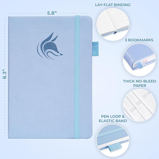 Clever Fox Dated Hourly Weekly Planner 2026 – Daily, Monthly & Yearly Agenda Organizer with Time Slots – Hardcover Journal, A5 Size (Periwinkle)