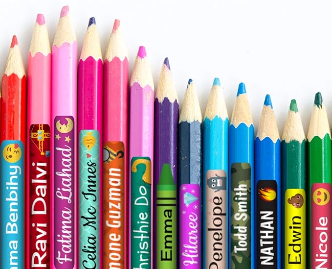 Lovable Labels Personalized Labels for Kids (120 Labels) - Waterproof Dishwasher Safe Peel and Stick Labels are Great for School Supplies Daycare Camp Bottles (Puppies and Kisses)