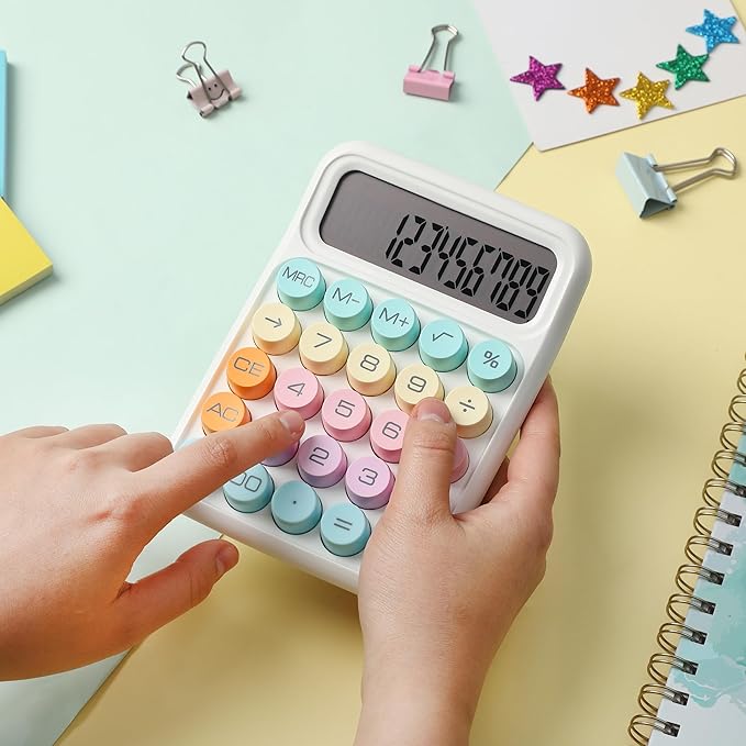 Mr. Pen- Mechanical Switch Calculator, 12 Digit Large LCD Display, Colorful with Big Buttons, Mechanical Switch Calculator for Home, School, Office