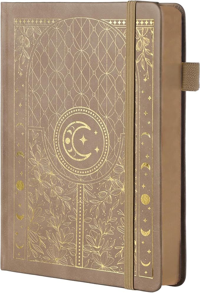 TIEFOSSI Dotted Journal Notebook, 160gsm 190 Numbered Thick Paper, A5 Hardcover Dotted Grid Diary for Women Men Work Writing, Journaling, Drawing, 5.8 x 8.3 in