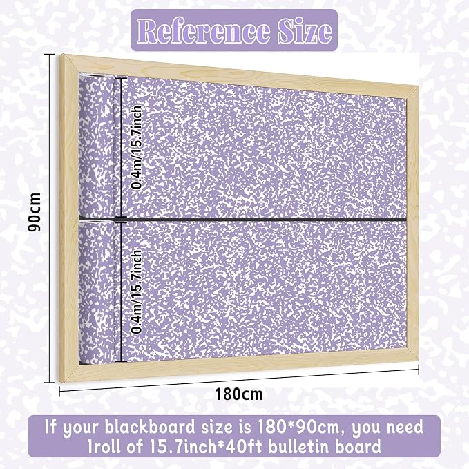 Purple Composition Bulletin Board Roll Non-Woven Fabric Posters 15.7" x40ft