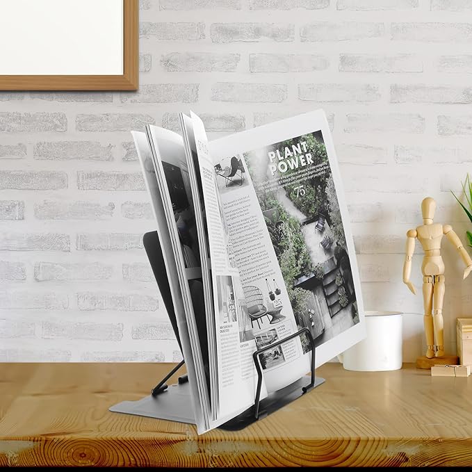 Artibetter Adjustable Metal Book Stand for Reading Portable Student Book Holder for Study and Eye Protection