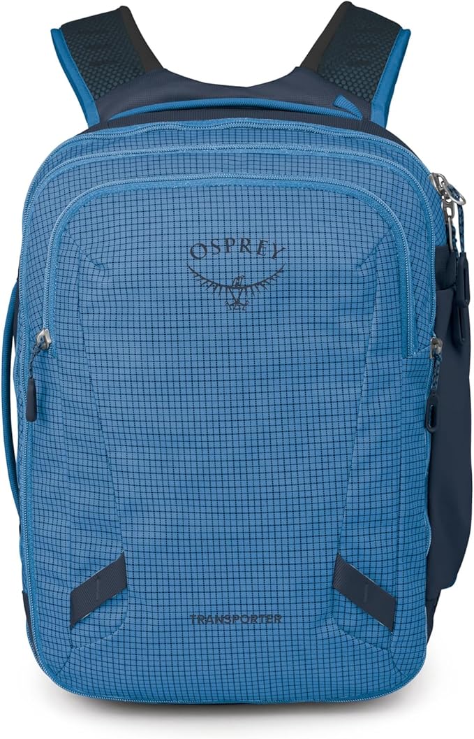Osprey Transporter 26+6 Travel Pack - Expandable Personal Item Backpack with Laptop Sleeve - Lightweight Daypack, Blue Flame