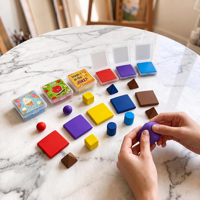 12 pcs Scented Kneaded Erasers Set, Kneadable Art Erasers in Individual Plastic Cases, Soft Moldable Drawing Eraser for Sketching, Charcoal, Graphite, Clean Erasing Stationery (12, Pizza Theme)