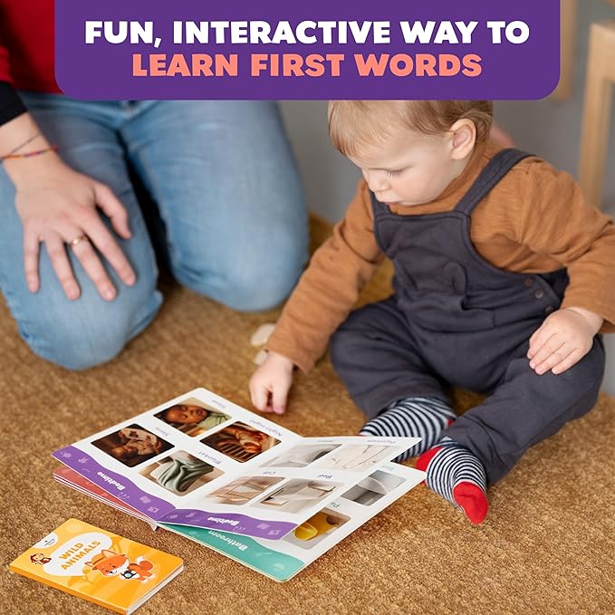 Clever Fox Play Smart Baby Box for 12-18 Months – 11 Montessori Speech Therapy Board Books & Flash Cards – Toddler Learning Toys & Activity Busy Book with Pre-K Activities for 1-Year Old