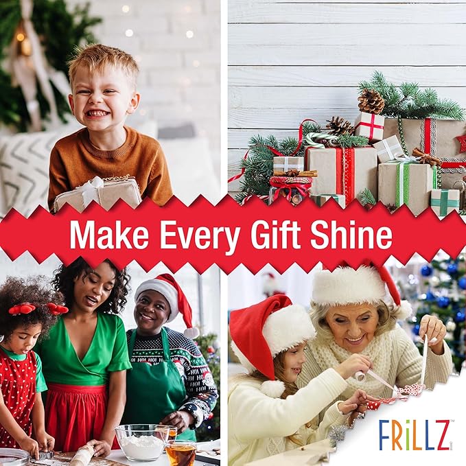 Frillz Crinkle Cut Paper Shred Filler for Baskets, Gifts, Packing and Protecting your Christmas, Holiday and other events (1 pound, Red and Lime Green)
