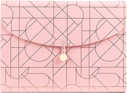U Brands Modern Pretty Fashion Expandable File Folder, Letter Size, 13 Pockets, Pink