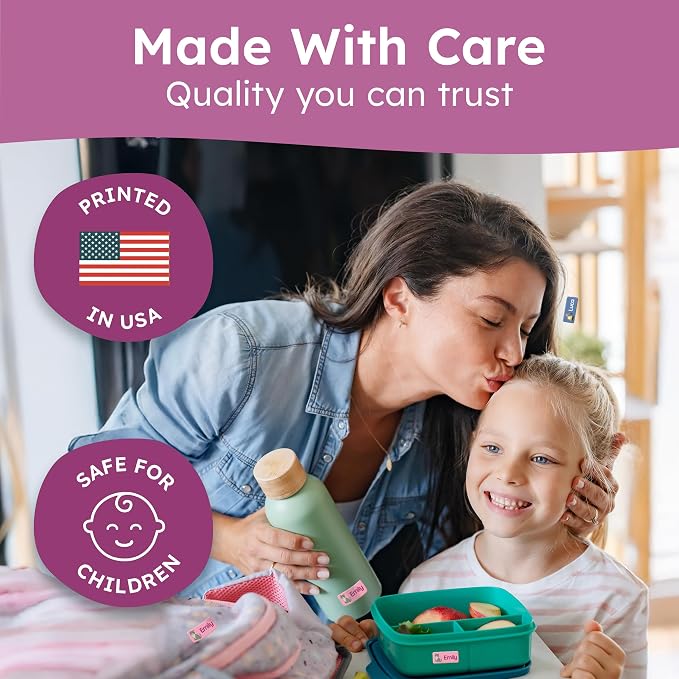 Personalized Daycare Name Labels for Kids [140pcs, Nature] - Waterproof Name Stickers for School, Baby Bottles & Clothing - Custom Name Stickers - Washable Stick On Labels (Various Sizes)