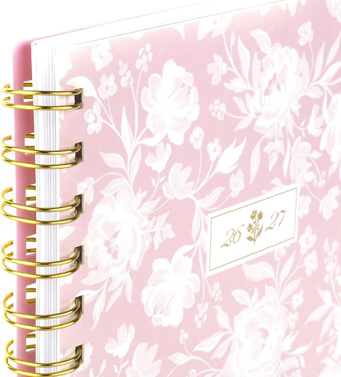 Cambridge Planner 2026-2027 Weekly & Monthly Academic 12-Month July-June, 5-1/2" x 8-1/2", Cherrywood Lane, Peony Lace (CL18-200A)