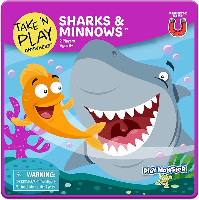 Take N Play, Anywhere Sharks & Minnows, Board Games for Kids- Board Games for Family Night, Family Games, Game Night, Family Board Games, Kids Toys, Travel Games, Preschool Toys, Ages 6+