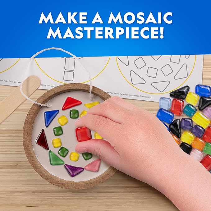 National Geographic Mosaic Arts and Crafts Kit for Kids - Mosaic Kit for Creating 3 Glass Tile Mosaic Art Projects, Includes Glass Tiles, Templates, Plaster & More, Art Supplies, Mosaic Kits for Kids