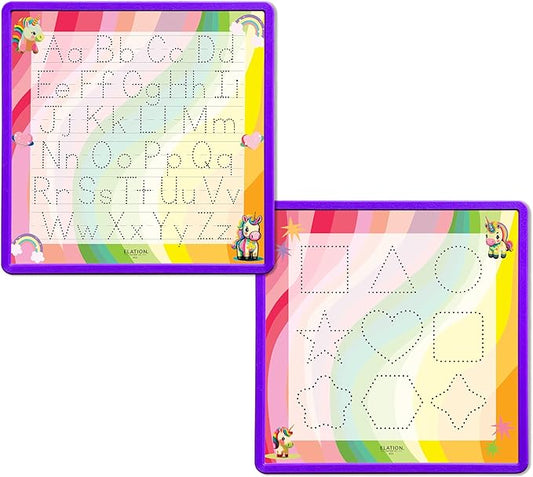 Kid's Name Tracing Board | Dry Erase Letter Tracing | Reusable Writing Practice Board | Personalized | Baby Unicorn Theme