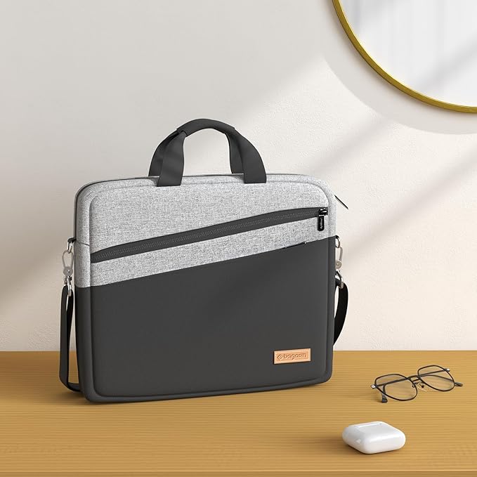 bagasin 15 15.6 16 inch Laptop Computer PC Shoulder Bag Carrying Case, Water-Repellent Fabric Briefcase, Lightweight Toploader, Business Casual or School