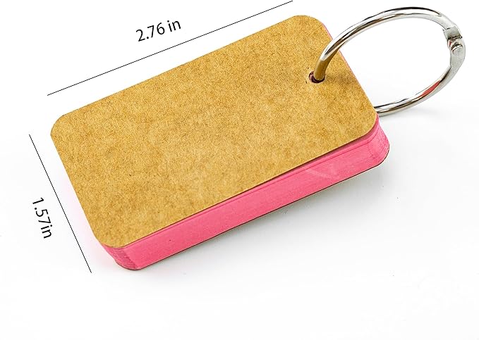 6 Pack index cards with ring flash cards for studying,300 Count,1.57 x 2.76 Inchs Flash Card，Easy Flip DIY Greeting Card Note Cards