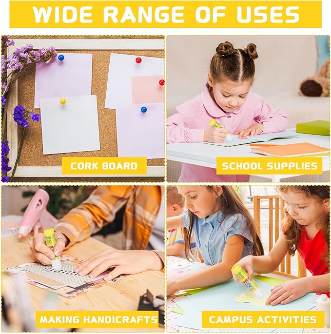 Zubebe School White Glue Stick Washable Glue Stick for Crafts Home Classroom Students Teachers Employees Scrapbooking Crafting Supplies(100 Pcs)