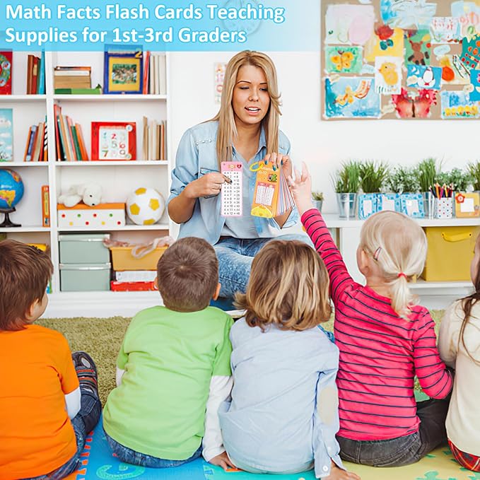 PEASUG Multiplication and Division Flash Cards 30 Pcs, 0-12 Math Flash Cards with 4 Dry Erase Pens 2 Rings, Educational Time Table Flash Cards for 1st-3rd Graders Multiplication Game