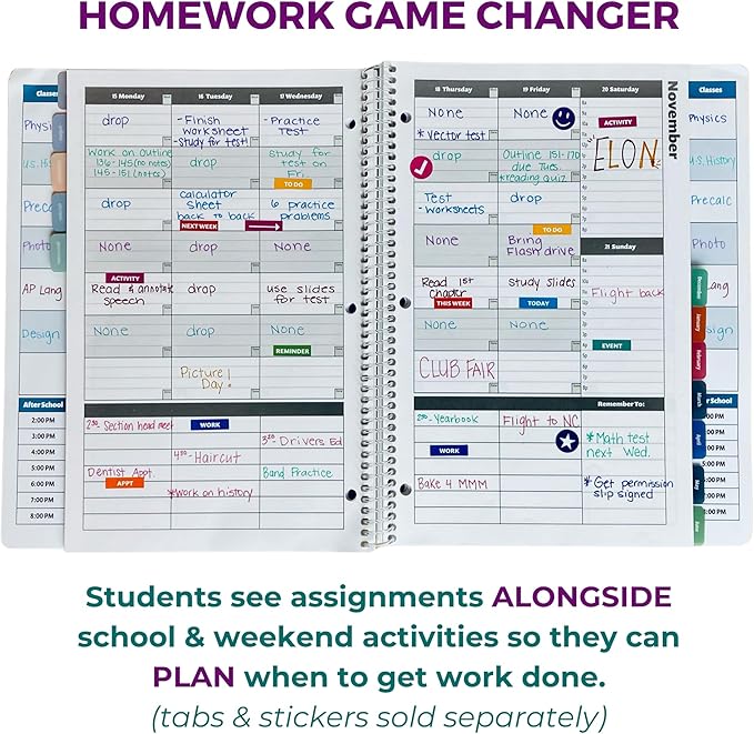 Order Out Of Chaos Academic Planner 2026-2027 Daily Weekly and Monthly Calendar, School Agenda Book, July 2026-June 2027 planner 8.5 x 11 Homework Organizer (Navy)