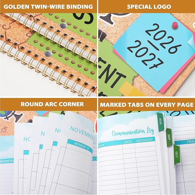 Student Planner 2026-2027 - Academic Planner 2026-2027, Aug. 2025 - Jun. 2026, 8.5'' x 11'', School Planners with Stickers, Week's Goals, Tabs and 3-Hole Punched, Good For Academic Year