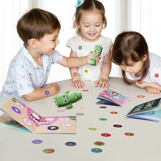 iPlay, iLearn Kids Lady Libert Sticker Stamp Set - 400+ Stickers 18-Page Activity Book, Toddler Creative Art Craft Educational Travel Toy, Birthday Easter Basket Gifts 3 4 5 6 Year Old Girl Boy