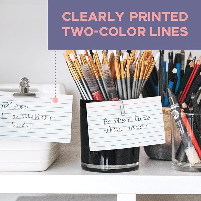 White 5x8 Index Cards Ruled 300PCS, Goefun Flashcards, Notecards for Studying, Recipes, Memo Cards, Office Supply, DIY, Presentation