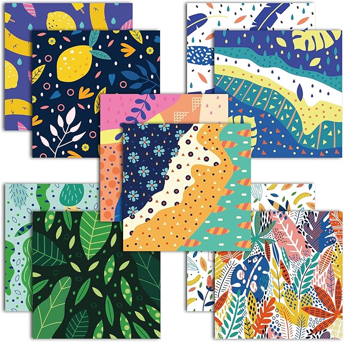 Origami Paper 6x6 Double Sided 50 Sheets 10 Colors origami kit Japanese Chiyo Square Craft Kits Easy Fold Arts Crafts DIY Handwork Mild Fresh