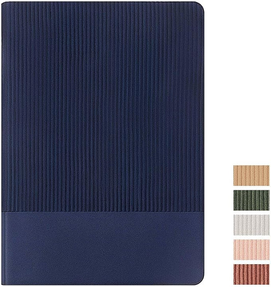 Dotted Journal Notebook Soft Cover PU Leather Journaling Notebooks for Women Men Writing Work Office School 160 Pages 100 GSM Thick Paper A5 Dotted 80 Sheets 5.79"x8.27", Dark Blue