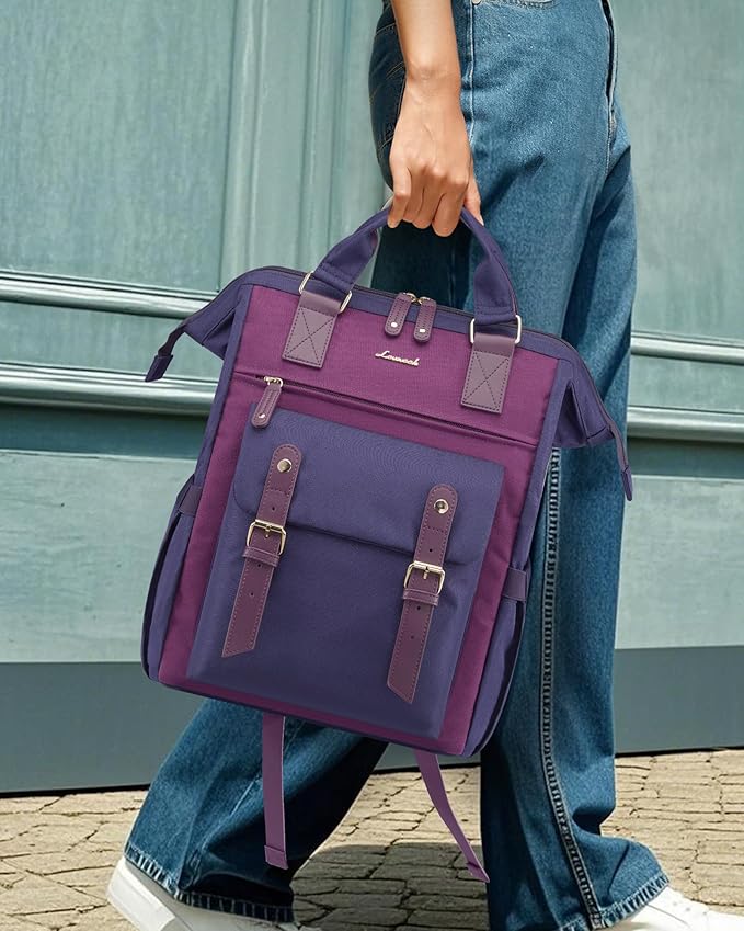LOVEVOOK Laptop Backpack for Women with Giant Tumbler Holder Pocket,15.6 inch Waterproof Travel Backpack Purse Computer Laptop Bag