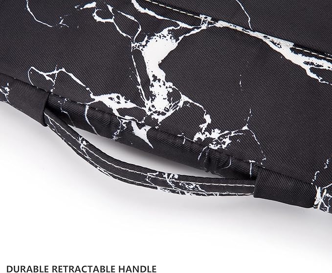 Kinmac 360° Heavy Duty Protective Laptop Computer Sleeve case Bag Cover with Handle for MacBook Pro 14 inch,14 inch-14.4 inch HP Lenovo Dell ASUS Acer Laptop (Black Marble)