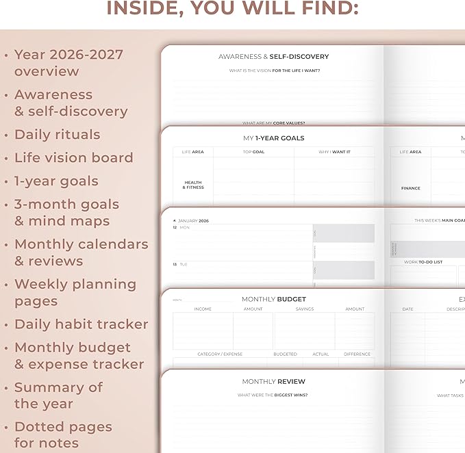Clever Fox Planner PRO Premium Jan 2026-Jan 2027 – Luxurious Weekly, Monthly & Budget Agenda Organizer for Productivity & Reaching Goals, A4 Hardcover + Keepsake Box – Rose Gold