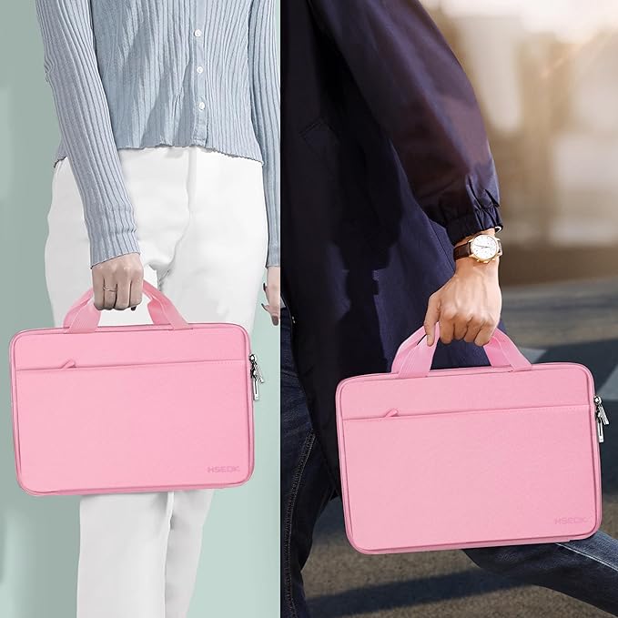 Hseok Laptop Case 13.3-14 inch Sleeve, TSA Computer Handbag Water-Resistant and Shockproof Bag Compatible with MacBook Pro/Neo 14", Mac Air/Pro 13.3" and 13"-14" Notebooks Chromebooks,Pink