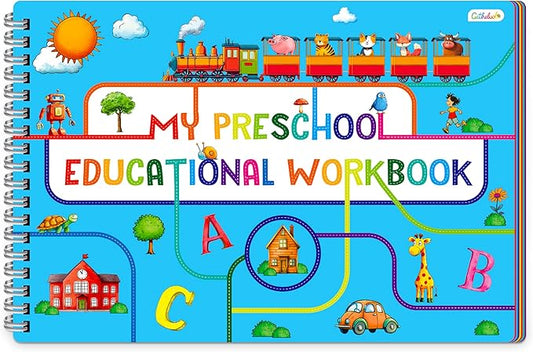 Handwriting Practice Book, 40 Pages Dry Erase Preschool Workbook Montessori Learning Toy Educational Tool for Alphabet/Numbers/Colors/Shapes/Line Tracing - for Toddlers, Kids 3-5 Years Old