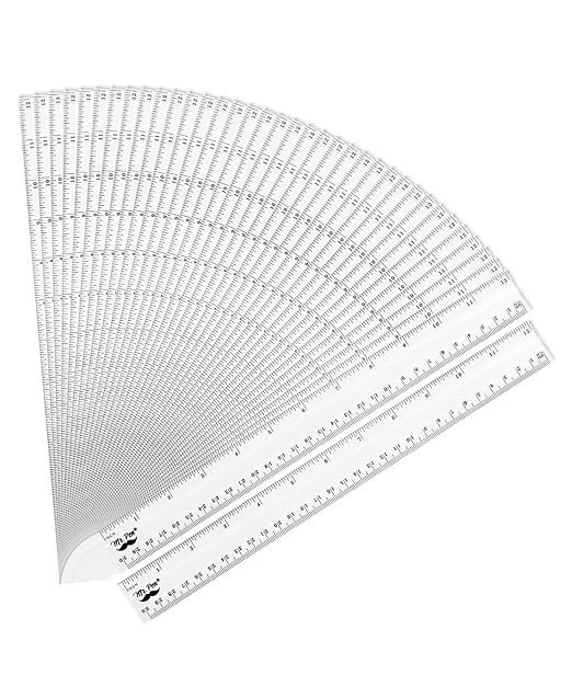Mr. Pen- Bulk Plastic Rulers, 12 Inch, 36 Pack, Easy-to-Read Markings, Scratch-Resistant Design, Durable Clear Ruler for Crafting Office & School, School Supplies, Bulk Rulers Set, Measuring Tools