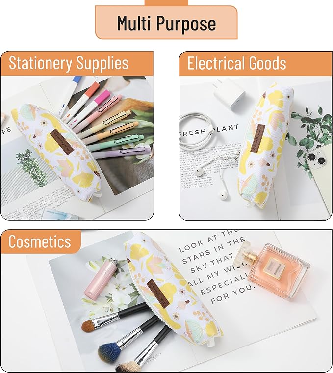 Mr. Pen- Cute Pencil Case Pouch, Multipurpose Canvas Bible Pencil Pouch, Smooth Zipper, Premium Material, Neat Stitches, Ideal for Stationery, Cosmetics, Electronics, School, Office, Travel