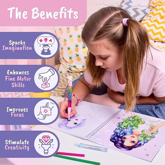 BSCOOL - Drawing, Coloring & Activity Book. Create Hairstyles with Stickers and Guides. Fashion Design Sketchbook for Kids 5 and up. Little Designer Book - Fashion Design for Kids.