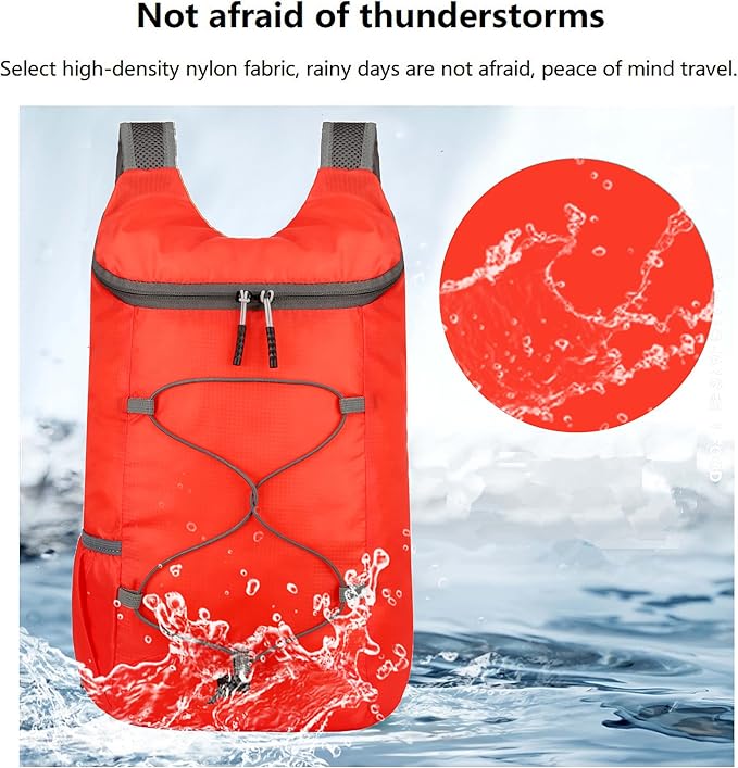 levayhill 16L Lightweight Foldable Hiking-Backpack Small Packable-Daypack For Travel,Ultralight Water-Resistant Gym Bag Men Women Easy Carry-on (Red)