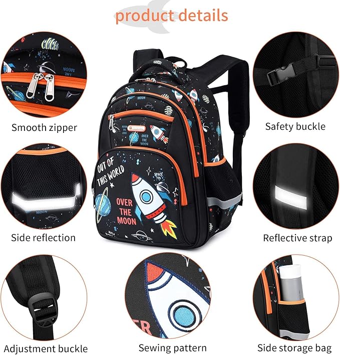 Cusangel Kids Backpack Boys, Elementary Kindergarten Preschool School Bag 16 inch Multifunctional Cute Large Capacity