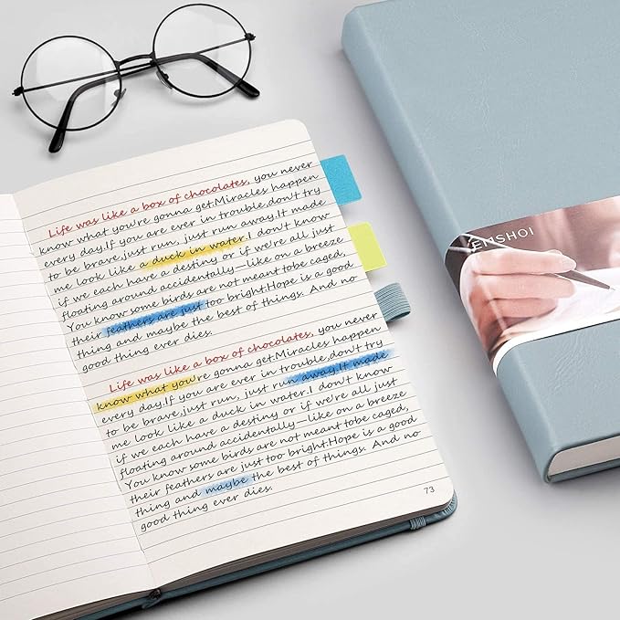 EMSHOI Lined Journal Notebook, 256 Numbered Pages, A5 Size (5.7'' x 8.3'')