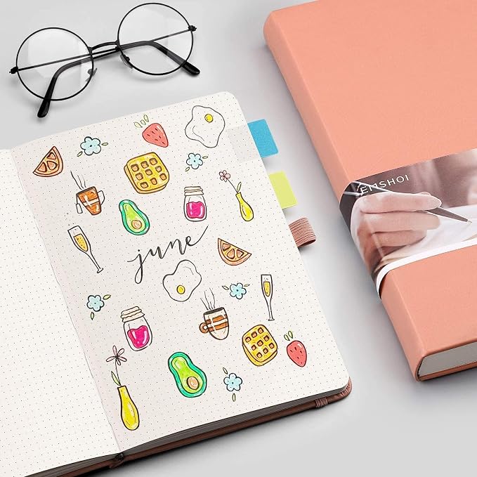 EMSHOI Dotted Journal Notebook, 256 Pages, A5 Size (5.7'' x 8.3'')