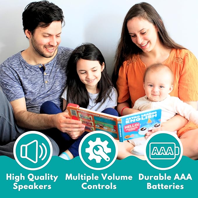 Astro Learns English Learning Songs — Musical Toys & Interactive Sound Board Books for Toddlers 1-3, Singing & Nursery Rhymes for Babies, Educational Talking Musical Toy, Sing Along Songs