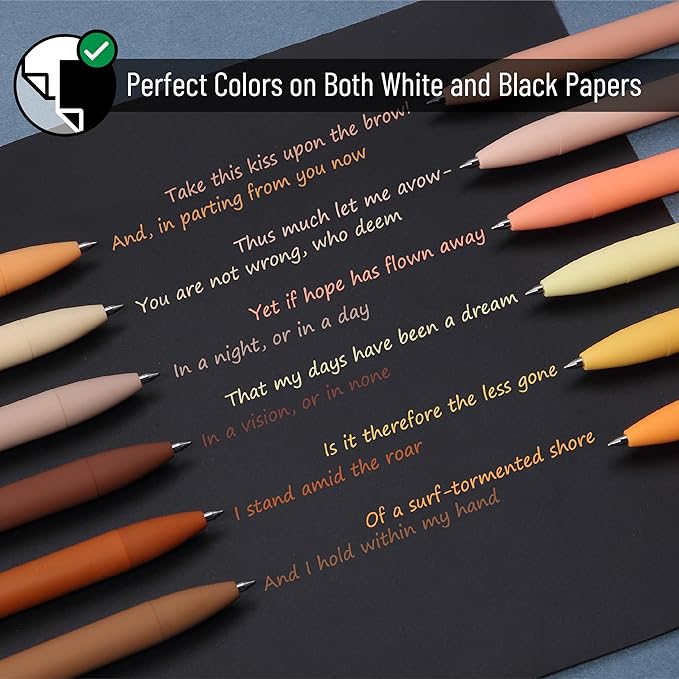 Mr. Pen- Retractable Gel Pens, 12 Pack, Assorted Color Ink, Fine Point 0.5mm, Fast Dry, Smooth Writing, Cute Pens for Drawing, Writing Planner and School Supplies