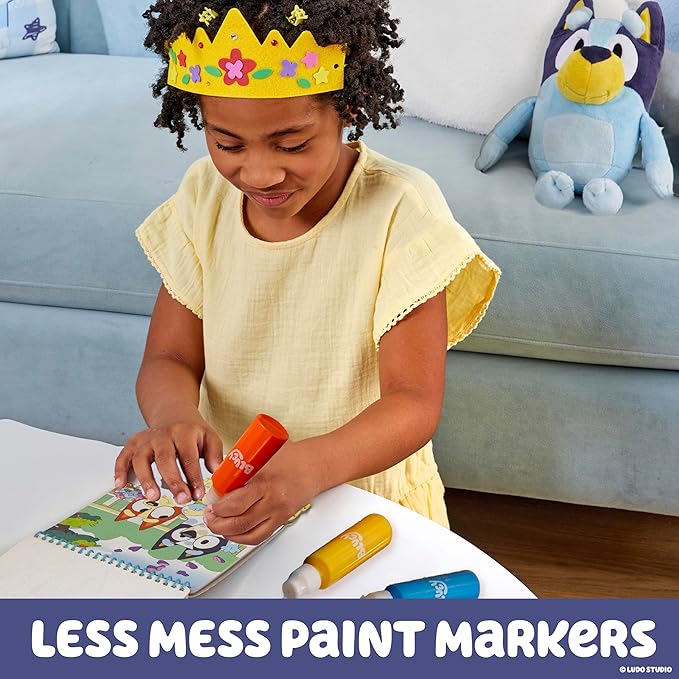 Horizon Group USA Bluey Dot Art Pad & Markers, Spiral-Bound Activity Painting Pad, Travel-Friendly Dabbers, Birthday Party, Great Mess-Free Toddler Toys for Kids Ages 3, 4, 5, 6